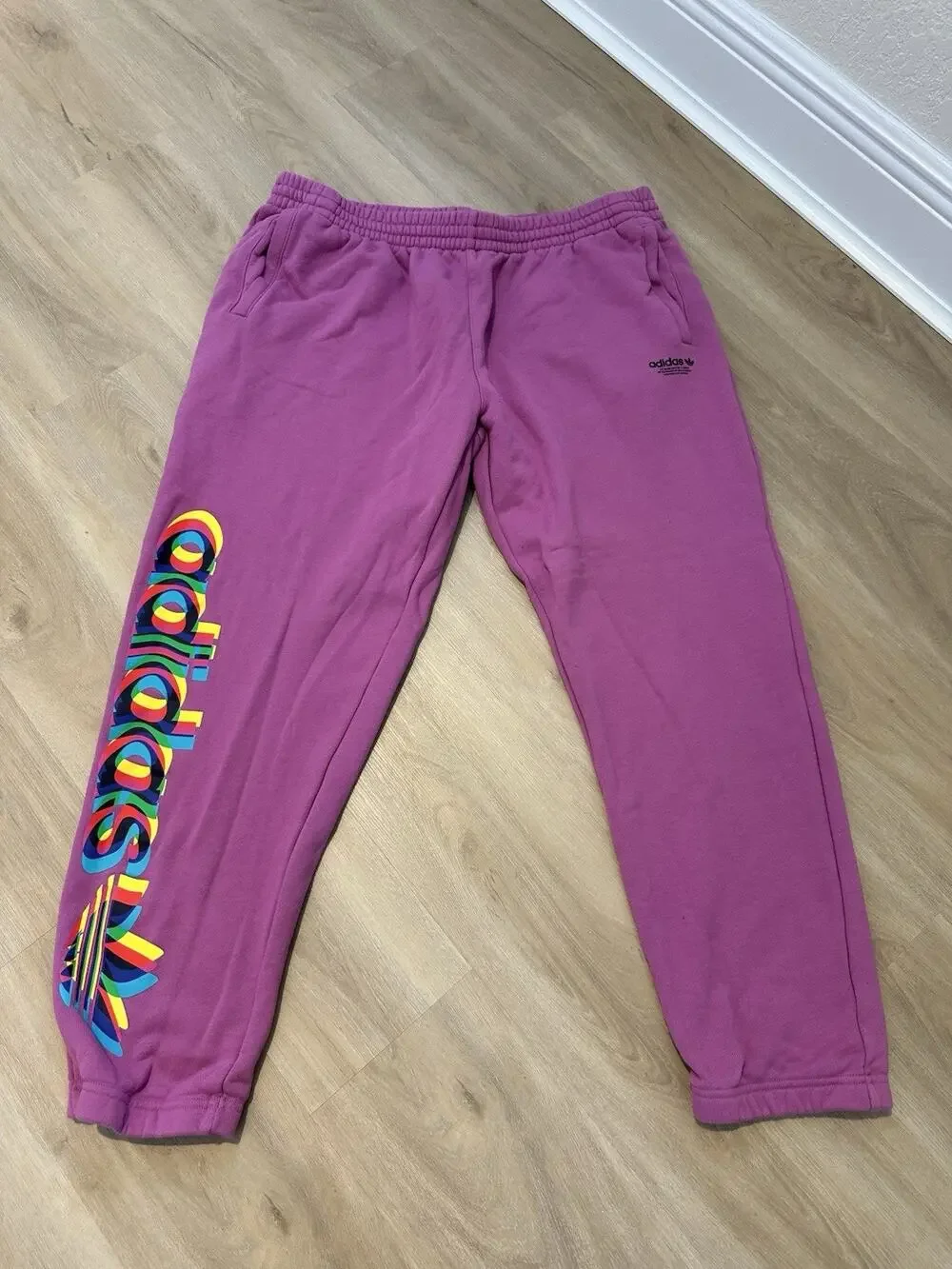 Adidas Originals Joggers Mens Large Purple 2XL Trefoil Sweatpants Logo